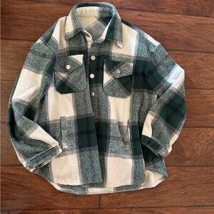 Plaid Button-Up Jacket